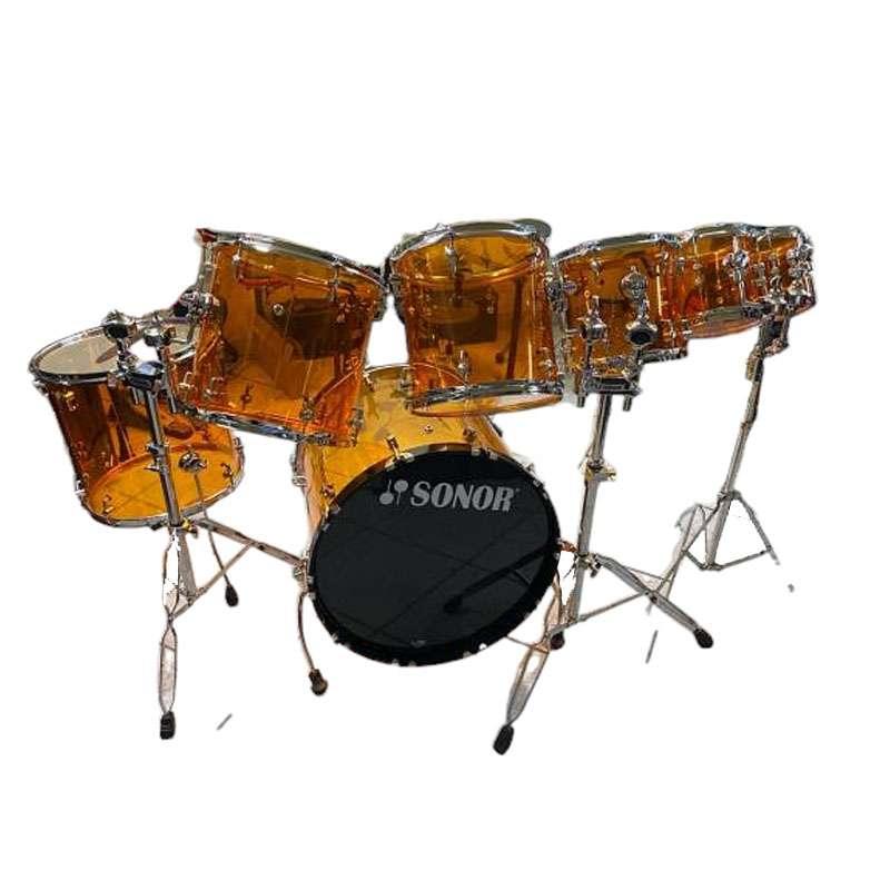 Sonor BATTERIA ACUSTICA IN FIBRA/RESINA 7 PEZZI CON SUPPORTI Usato