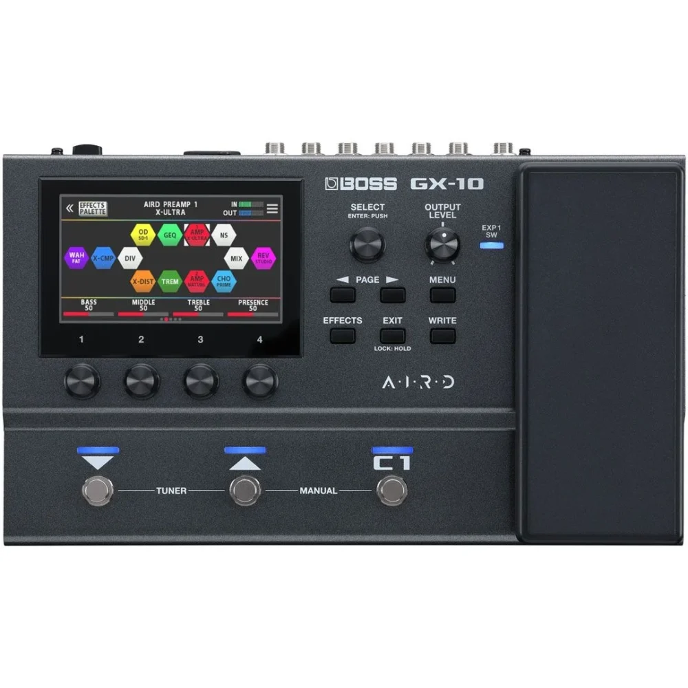 Processore multieffetto BOSS GX-10 con display a colori e controlli avanzati.