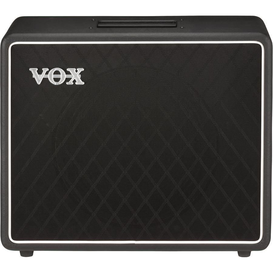Cassa per chitarra VOX BC112 con design classico nero e logo VOX frontale.
