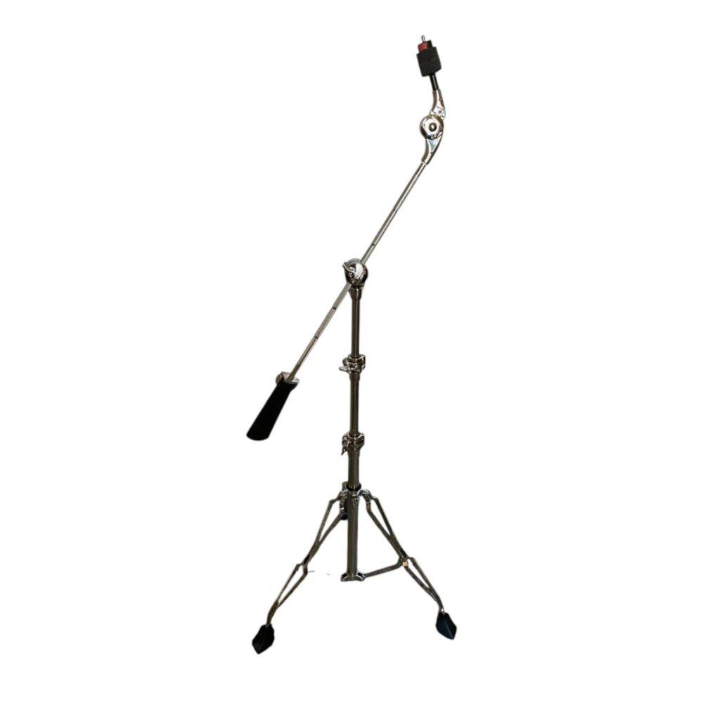 Asta reggipiatto a giraffa Tama con gambe doppie e finitura cromata.