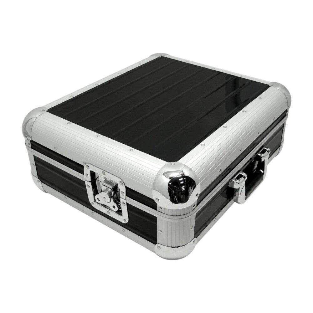 Flight case Zomo SL-12 XT in alluminio e pannelli neri, struttura rinforzata con angoli cromati