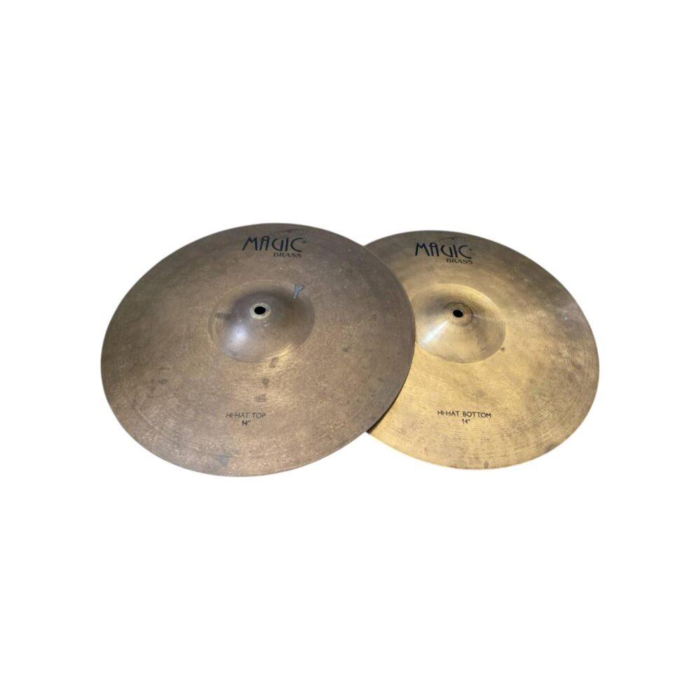 coppia di piatti Magic Brass Hi-Hat 14 pollici con finitura naturale in ottone.