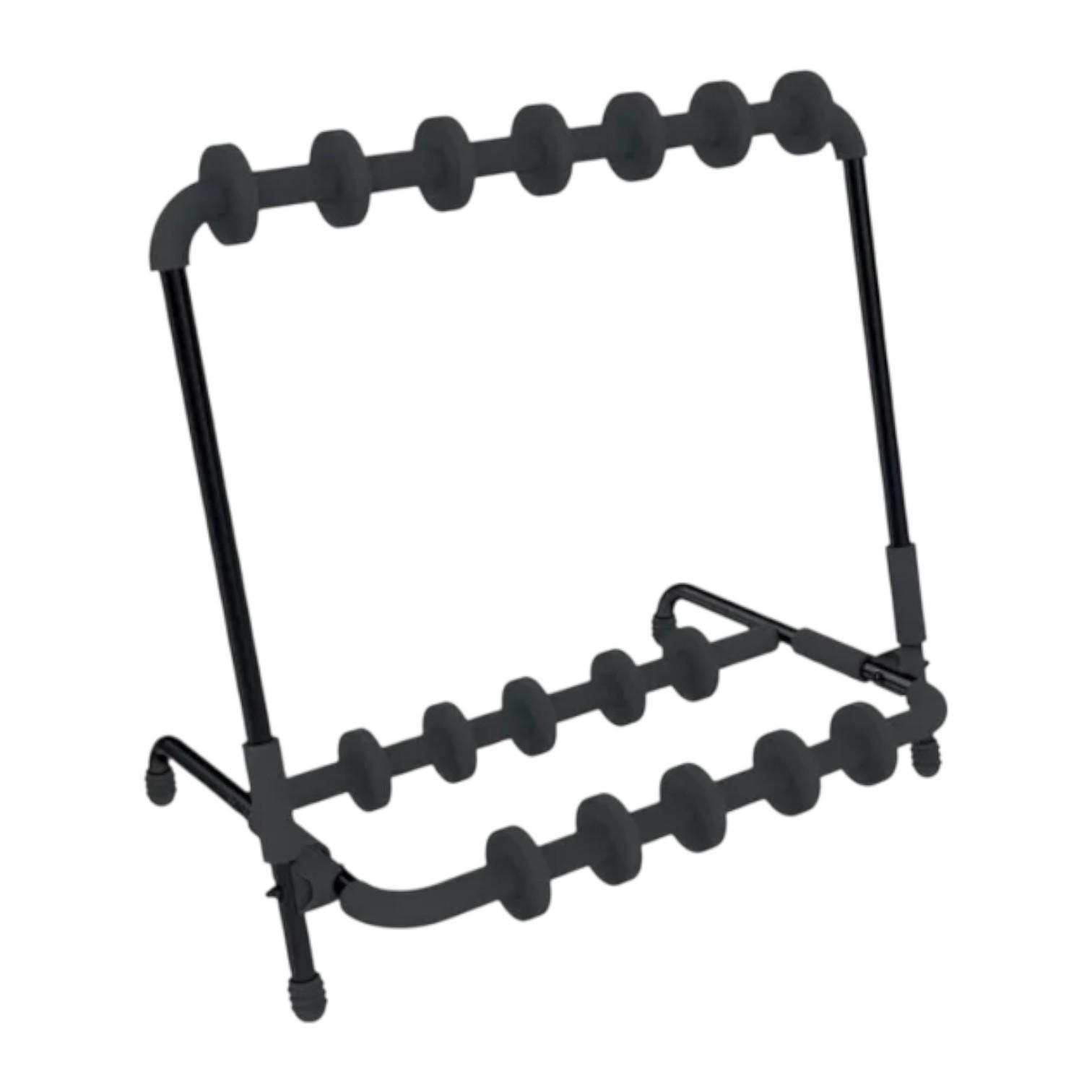 supporto multiplo Quiklok GS350 per chitarre e bassi in acciaio nero.